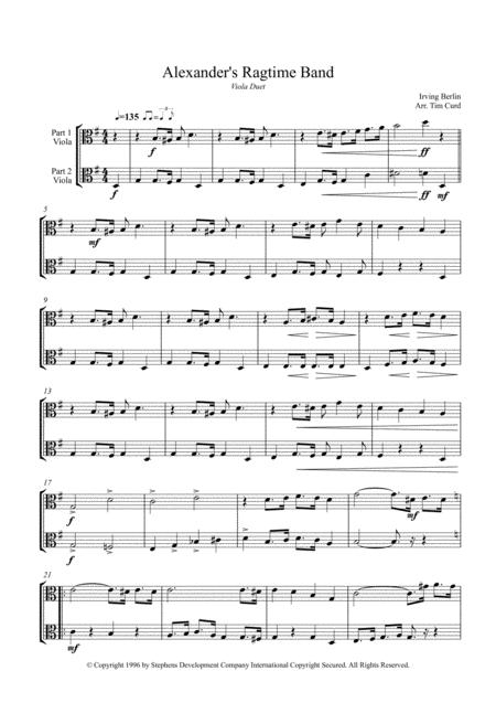 Alexander Ragtime Band For Viola Duet Sheet Music