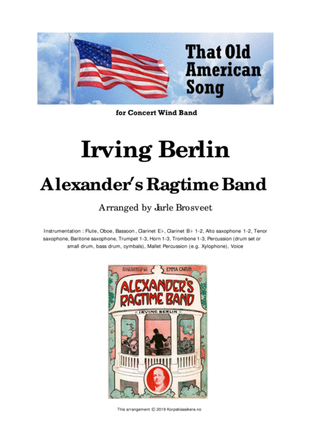 Alexanders Ragtime Band For Concert Wind Band Sheet Music