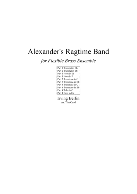 Free Sheet Music Alexanders Ragtime Band For Flexible Brass Quartet