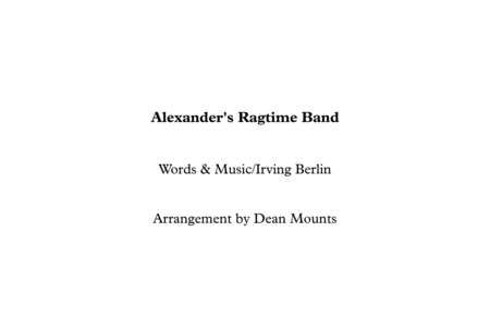 Alexanders Ragtime Band Sheet Music