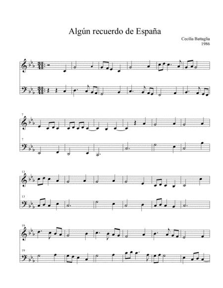 Algun Recuerdo De Espaa Piano Y Percusin Sheet Music