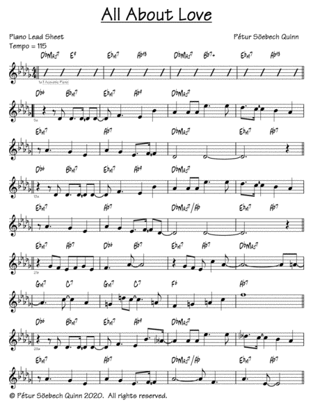 Free Sheet Music All About Love
