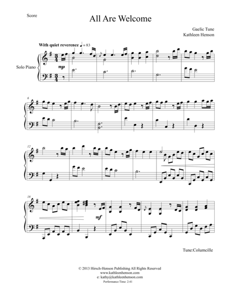 All Are Welcome Sheet Music