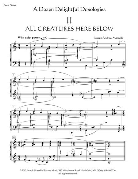 Free Sheet Music All Creatures Here Below