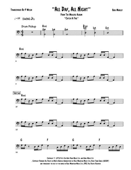 All Day All Night Bass Guitar Sheet Music