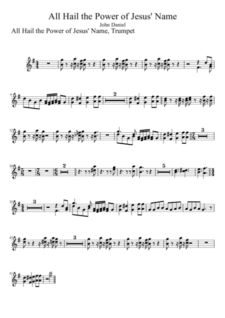 Free Sheet Music All Hail The Power Of Jesus Name Trumpet