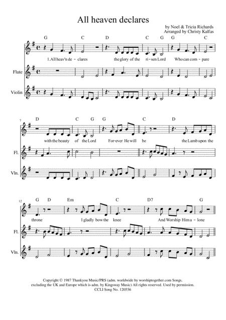 All Heaven Declares Voice Guitar Flute Violin Sheet Music