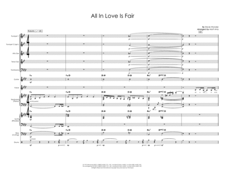 All In Love Is Fair Ab Major Female Vocal With Rhythm Section And Five Horns Sheet Music