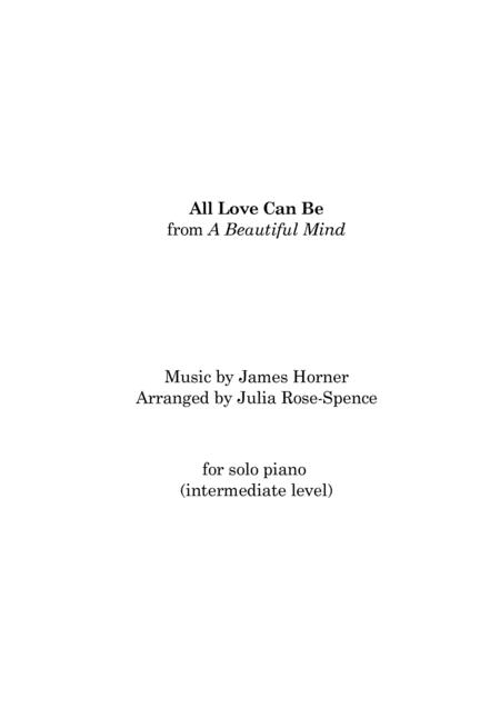 All Love Can Be From A Beautiful Mind Piano Solo Sheet Music