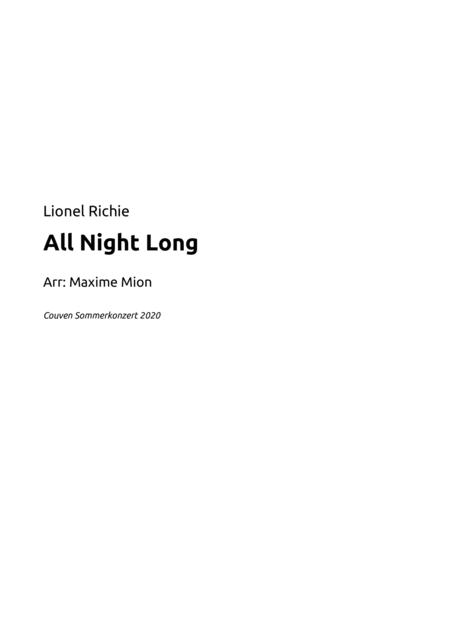 All Night Long All Night Full Ensemble Sheet Music