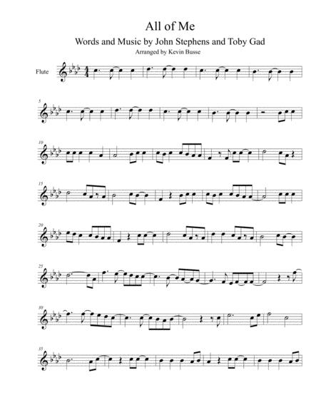 Free Sheet Music All Of Me Flute