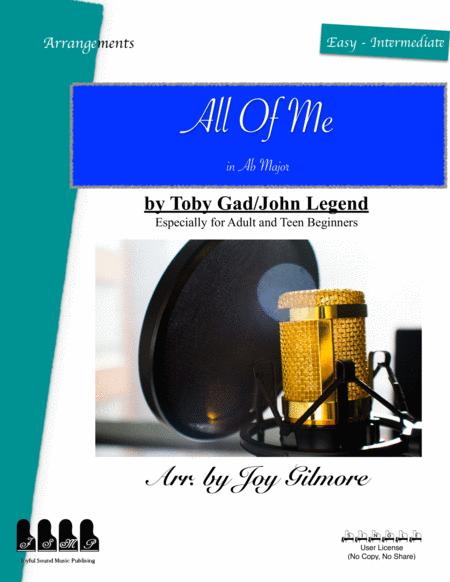 All Of Me In Ab Major Easy Piano Arrangement Free Lifetime New Version Upgrade Free Paper Keyboard Available Sheet Music