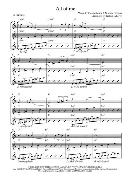 All Of Me In C Sheet Music