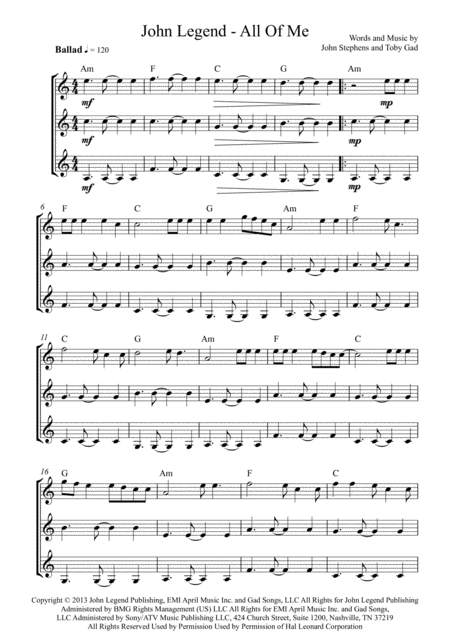 Free Sheet Music All Of Me Intermediate Guitar Ensemble