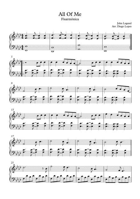 All Of Me John Legend Easy Piano Full Version Sheet Music