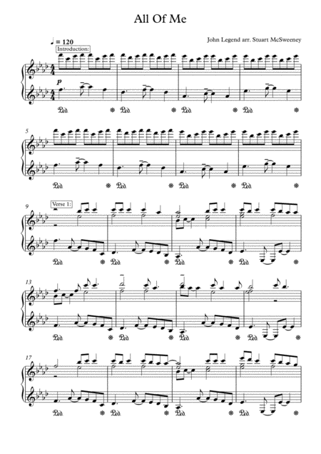 All Of Me Piano Solo Sheet Music