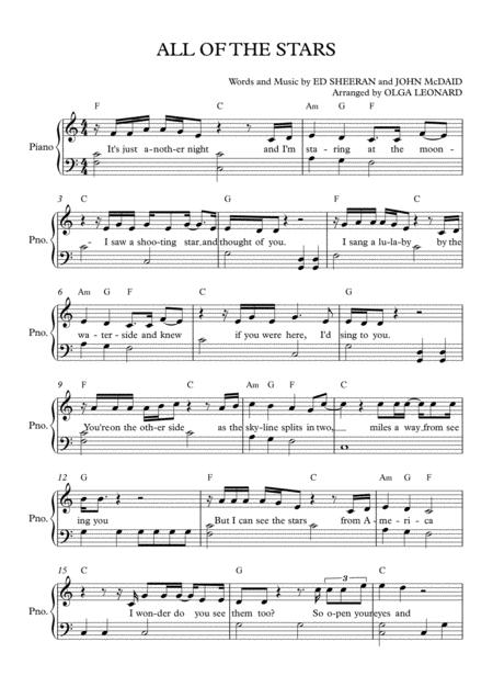 All Of The Stars Sheet Music