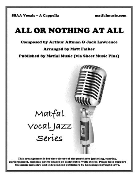 All Or Nothing At All Ssaa Sheet Music