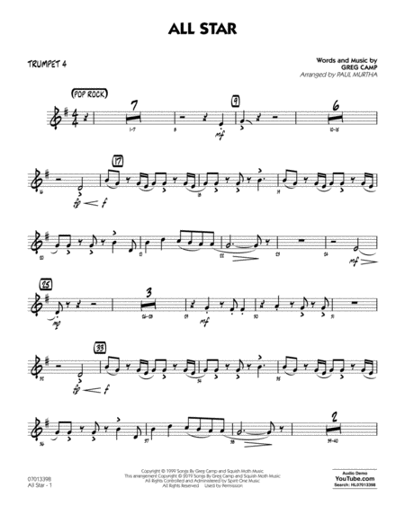 Free Sheet Music All Star Arr Paul Murtha Trumpet 4
