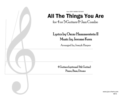 Free Sheet Music All The Things You Are 4 Guitars And Rhythm Section