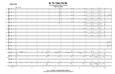 All The Things You Are Arranged For Big Band Sheet Music