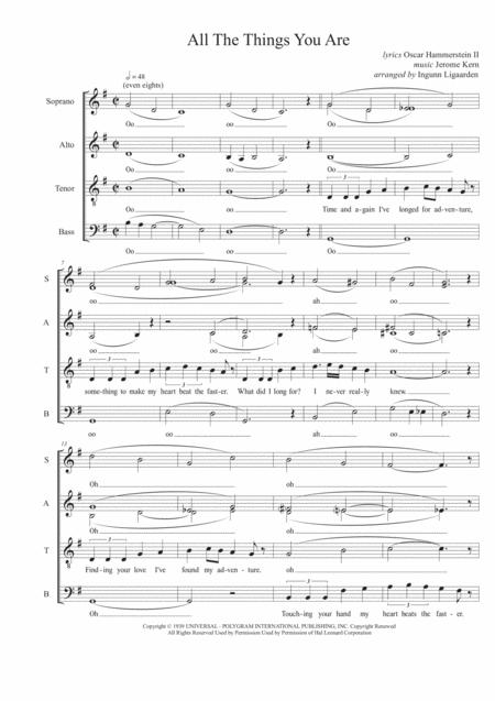 Free Sheet Music All The Things You Are Satb Div A Cappella