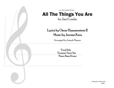 All The Things You Are Vocal Solo And Jazz Combo With Trumpet Tenor Sax And Rhythm Section Sheet Music