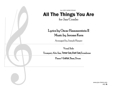 All The Things You Are Vocal With Trumpet Alto Sax Tenor Sax Baritone Sax Trombone And Rhythm Section Sheet Music