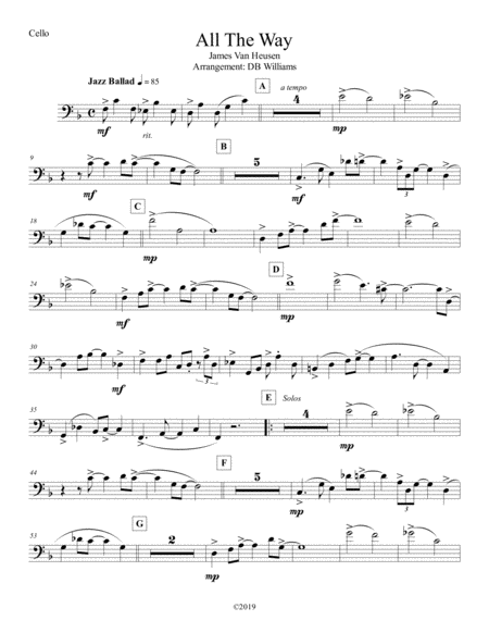 All The Way Cello Sheet Music