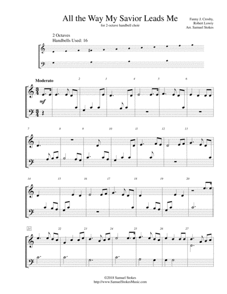 All The Way My Savior Leads Me For 2 Octave Handbell Choir Sheet Music