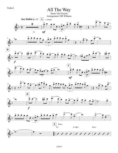 All The Way Violin 1 Sheet Music