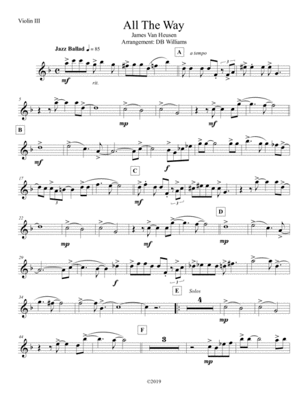 All The Way Violin 3 Sheet Music