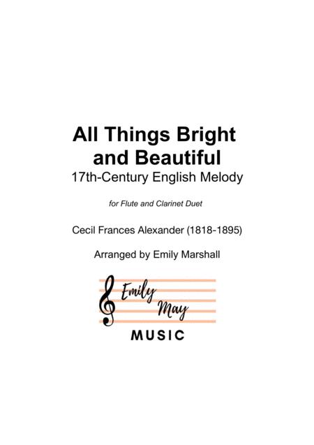 Free Sheet Music All Things Bright And Beautiful For Flute And Clarinet Duet