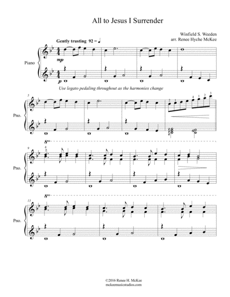 All To Jesus I Surrender Sheet Music