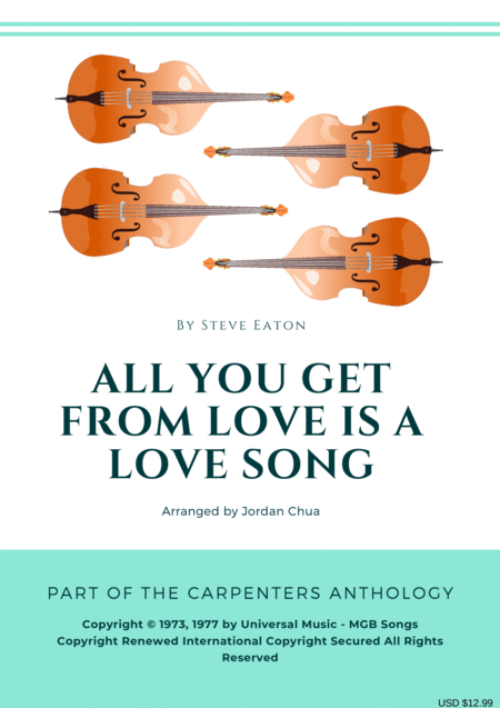 All You Get From Love Is A Love Song For Accompanied String Quartet Sheet Music