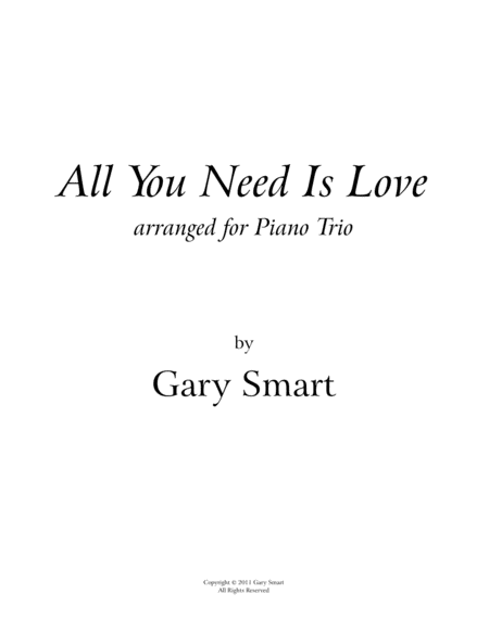 All You Need Is Love Sheet Music