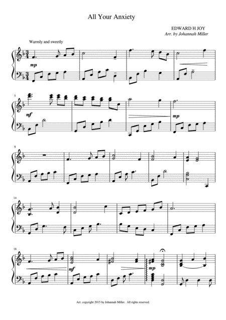 All Your Anxiety Sheet Music