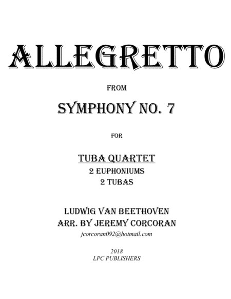 Allegretto From Symphony No 7 For Tuba Quartet Sheet Music