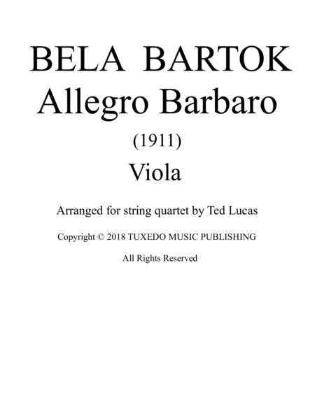Free Sheet Music Allegro Barbaro 3 Viola Part