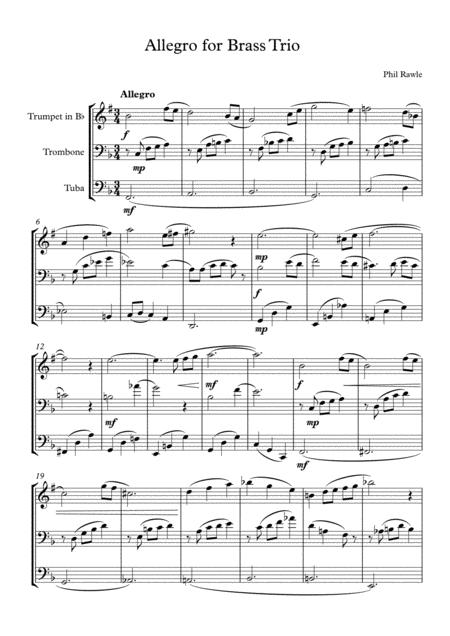 Free Sheet Music Allegro For Brass Trio