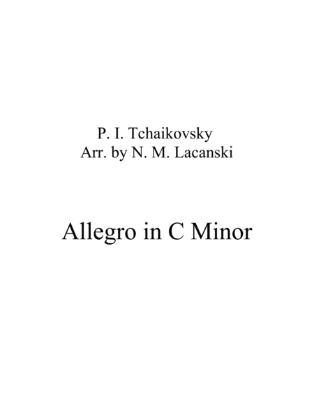 Allegro In C Minor Sheet Music