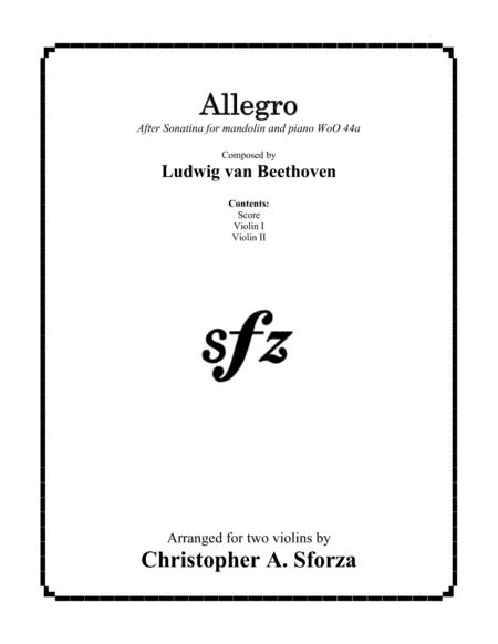 Allegro Violin Duet After Beethoven Sheet Music