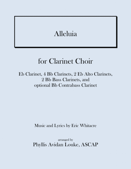 Free Sheet Music Alleluia By Eric Whitacre For Clarinet Choir