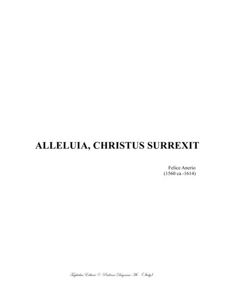 Alleluia Christus Surrexit F Anerio For Satb Choir Sheet Music