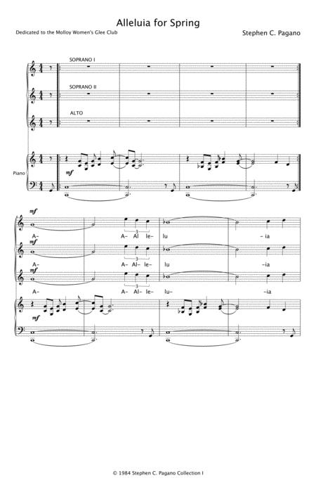 Free Sheet Music Alleluia For Spring