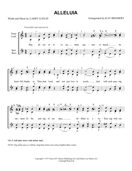 Alleluia Gatlin Sheet Music