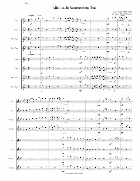 Alleluia In Resurrectione Tua Arranged For Flute Octet Or Flute Choir Sheet Music