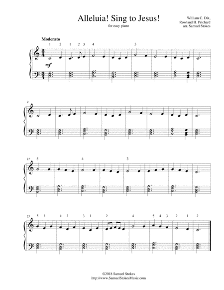 Alleluia Sing To Jesus For Easy Piano Sheet Music