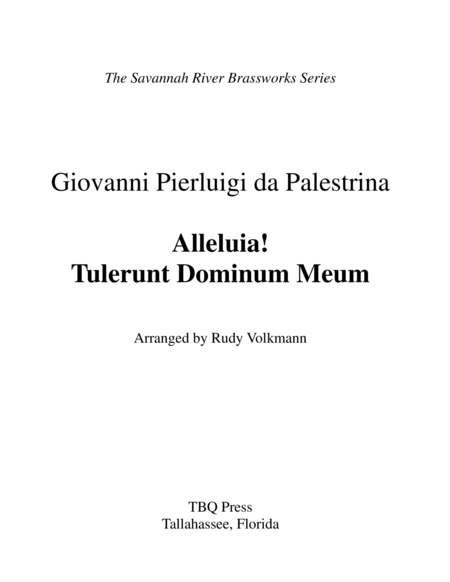 Free Sheet Music Alleluia Tulerunt Dominum Meum