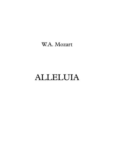 Free Sheet Music Alleluia W A Mozart
